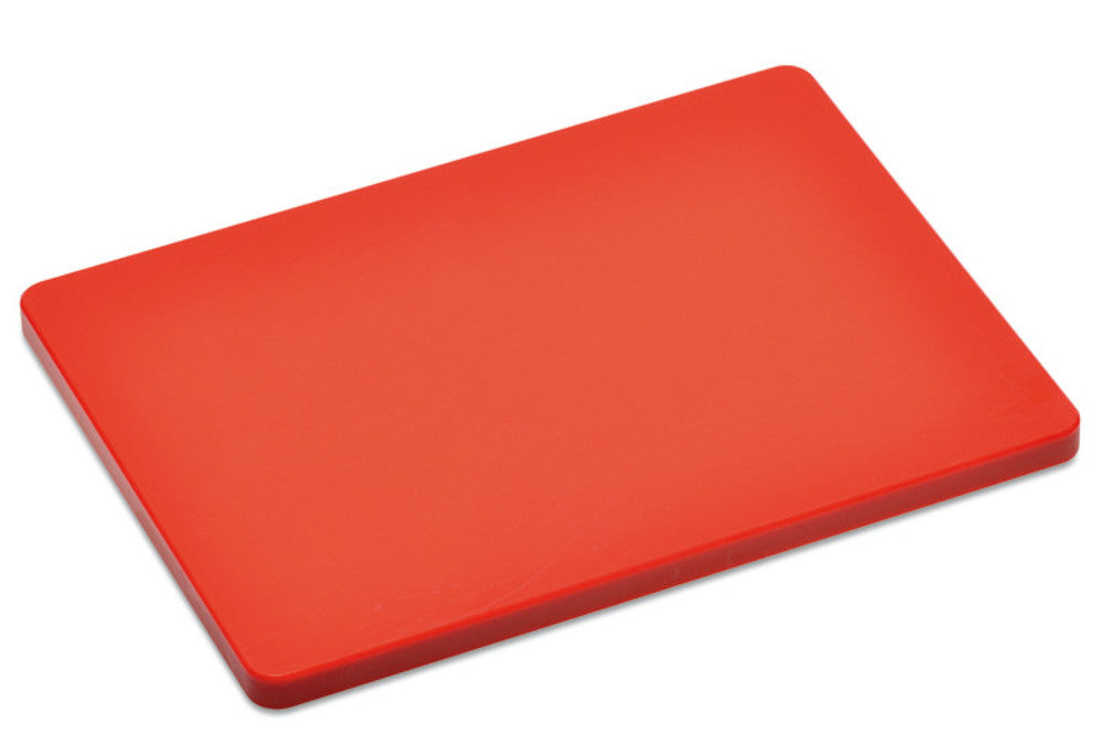 Cutting board, plastic, red, L 400 x W 300 x H 20 mm, 1 unit(s) - Luminix Health