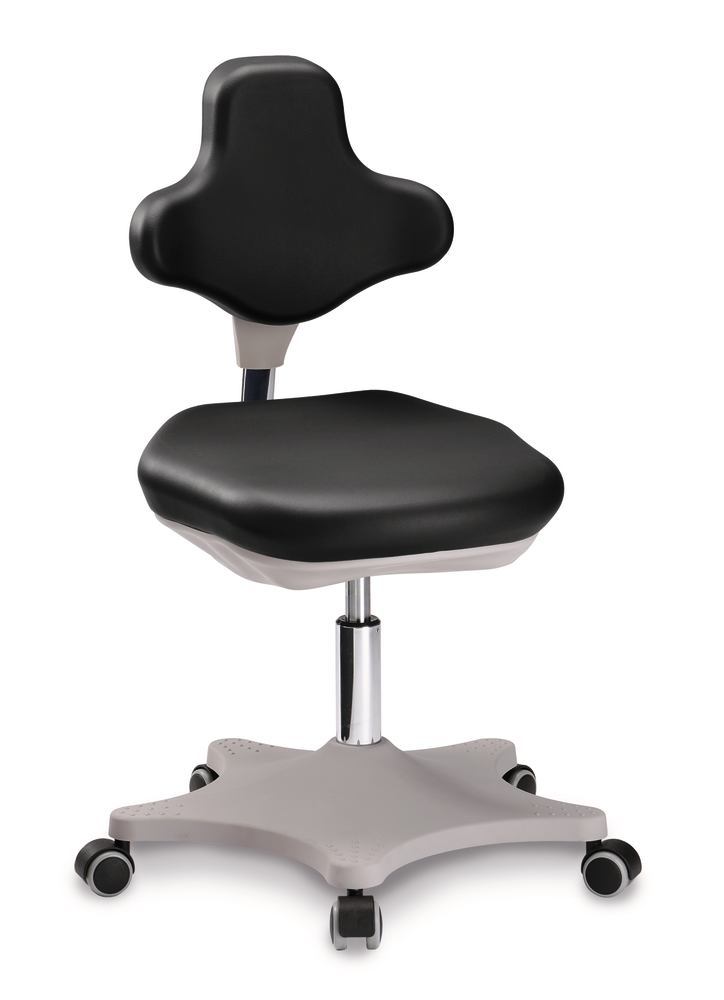Laboratory chair Labster 2, black,, rollers, seat height 400-510 mm, 1 unit(s) - Luminix Health