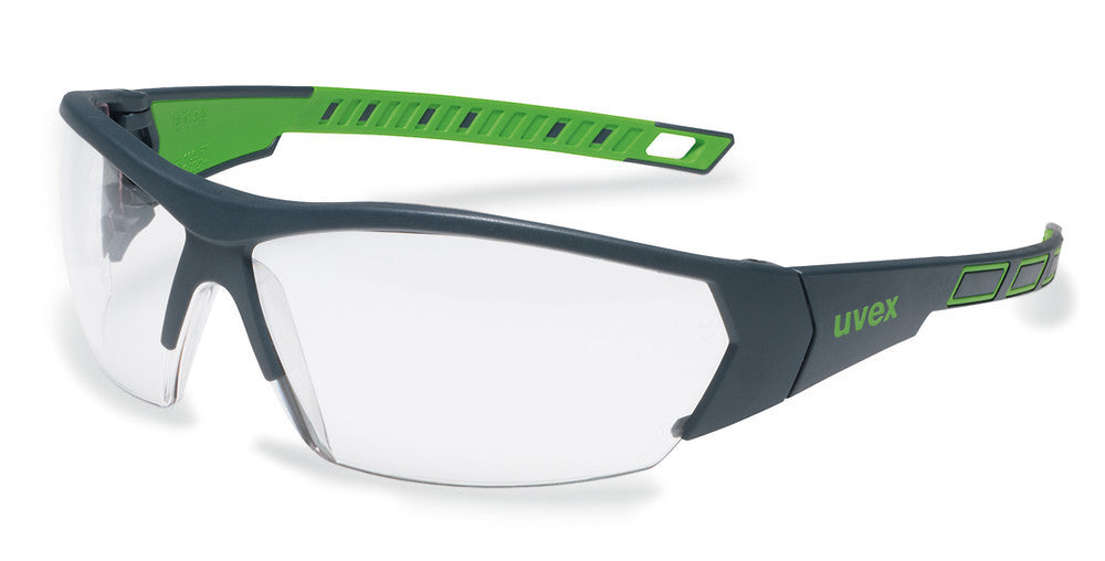 UV safety glasses i-works, UVEX, anthracite/green, clear, 1 unit(s) - Luminix Health