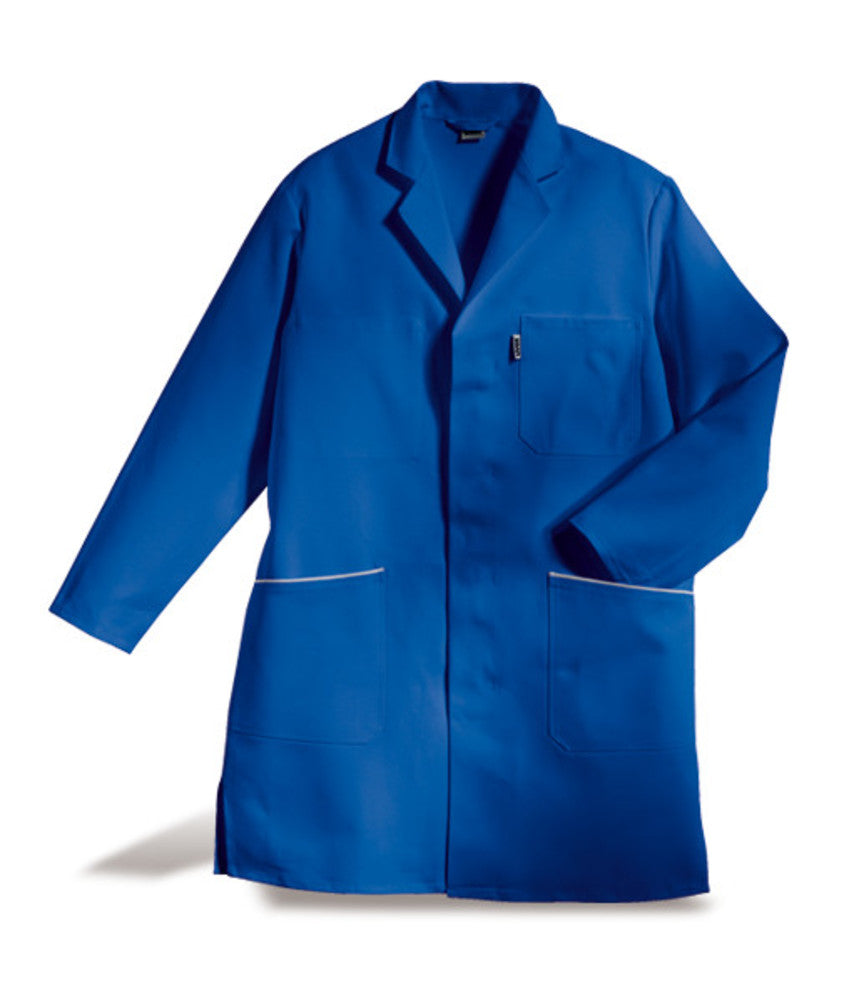 Men's work coat, cornflow. blue, s.48/50, 100 % cotton, long sleeves, 1 unit(s) - Luminix Health