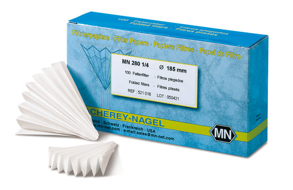 Phosphate-free folded filters, type MN 280 1/4, Ø 185 mm, 100 unit(s) - Luminix Health