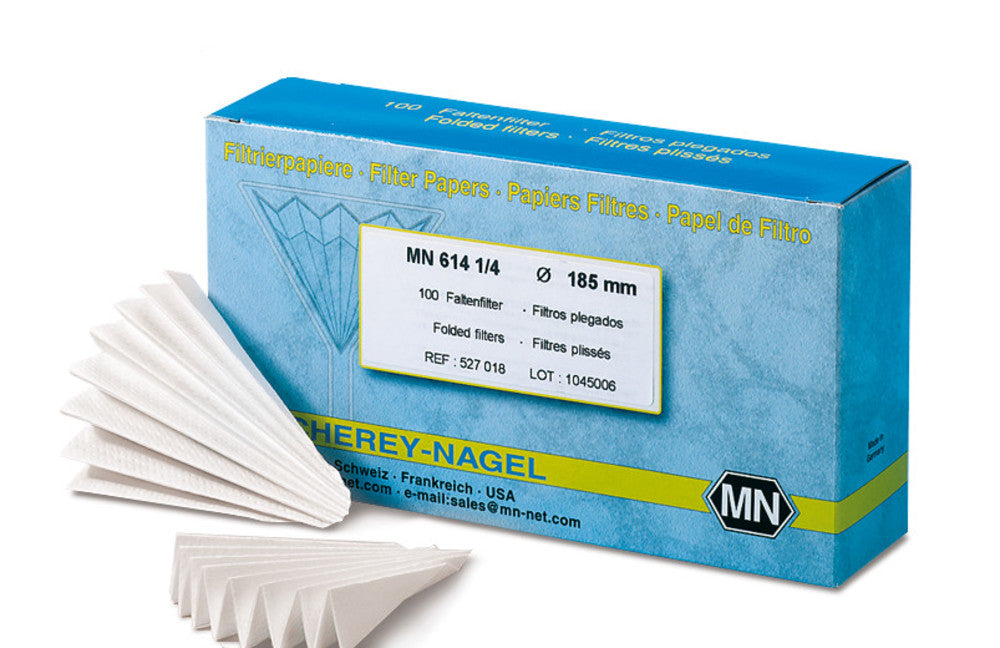 Grained filter papers, type MN 614 1/4, bleached, Ø 185 mm, 100 unit(s) - Luminix Health