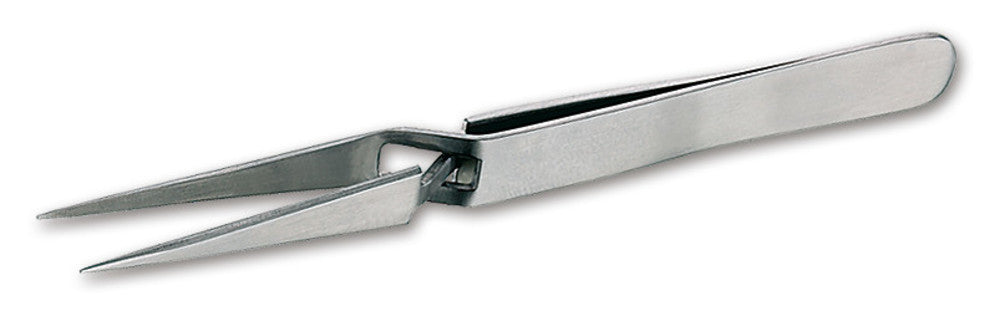 Automatic tensioning tweezers, straight, pointed, high grade steel 18/8 - Luminix Health