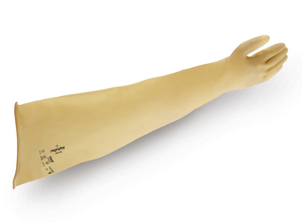 AlphaTec 55-101 glove box gloves, Nat latex port 150mm, 0.76mm thick sz.10 - Luminix Health
