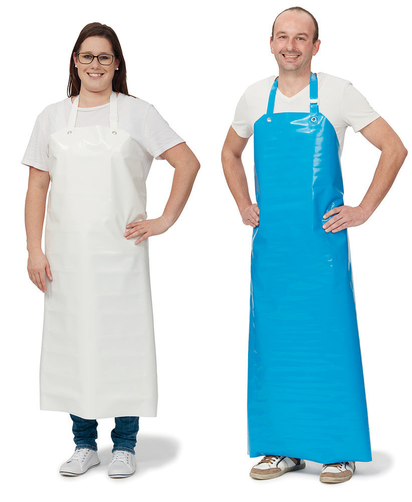 PU laboratory and work aprons, white, L 130 cm, 1 unit(s) - Luminix Health
