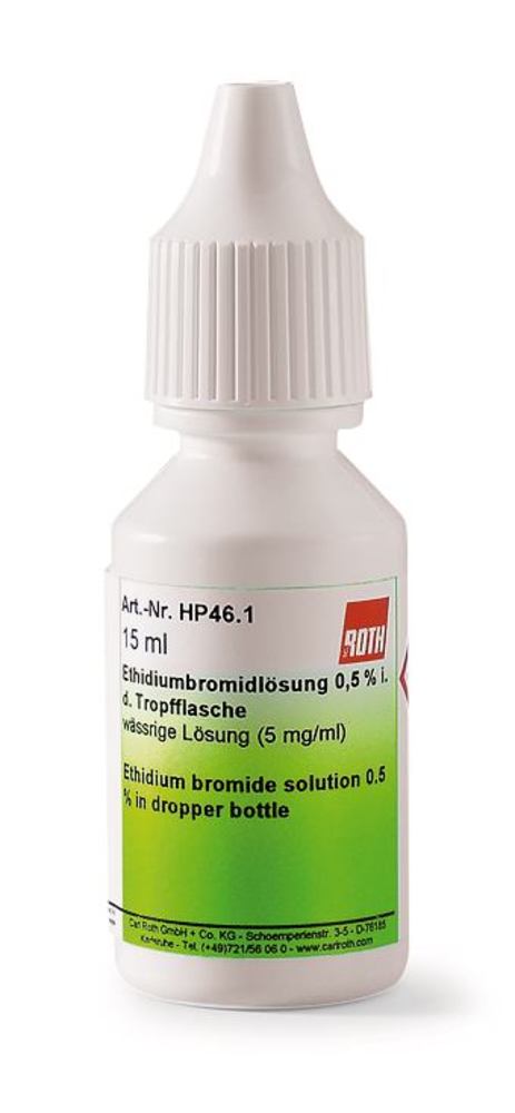 Ethidium bromide solution 0.5 %, bottle, aqueous solution (5 mg/ml), 15 ml - Luminix Health