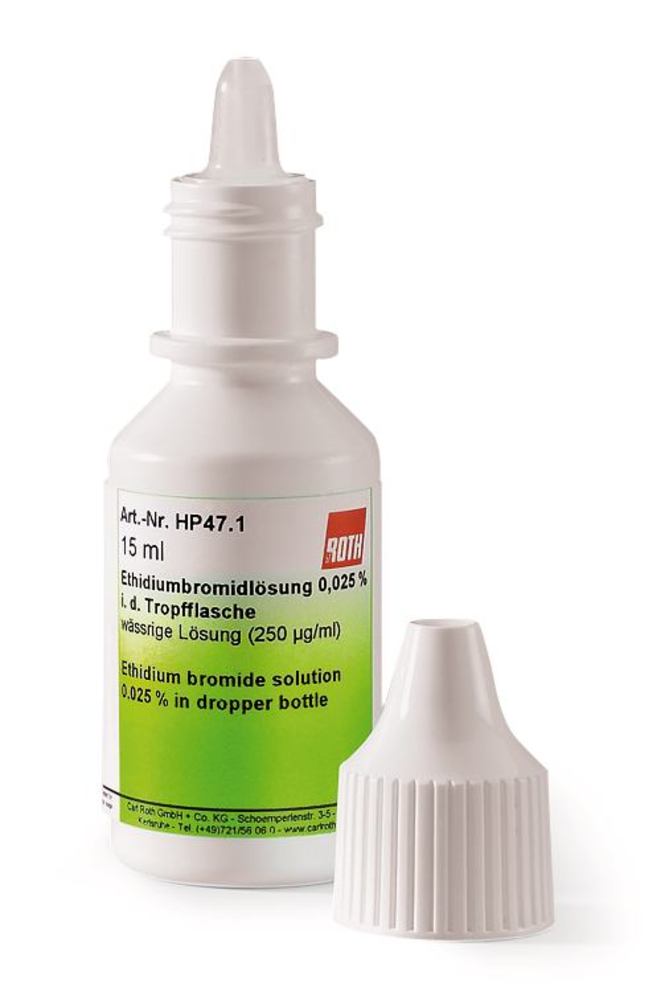 Ethidium bromide solut. 0.025 %, bottle, aqueous solution (250 µg/ml), 15 ml - Luminix Health