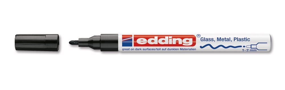 Paint marker edding®, 751, black,round tip, fine, 1-2 mm, 10 unit(s) - Luminix Health