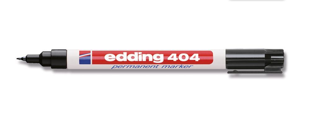 Permanentmarker, edding®, 404, black, round tip,extra fine, 0,75mm, 10 unit(s) - Luminix Health