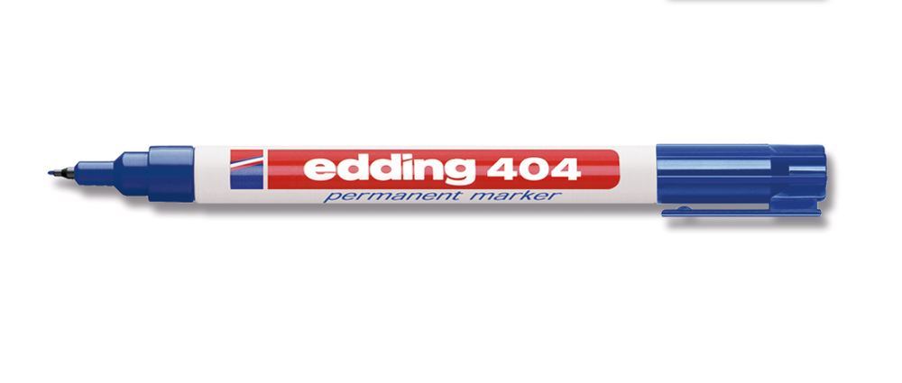 Permanentmarker, edding®, 404, blue, round tip, extra fine, 0,75mm, 10 unit(s) - Luminix Health