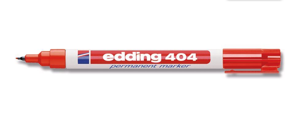 Permanentmarker, edding®, 404, red, round tip, extra fine,0,75mm, 10 unit(s) - Luminix Health