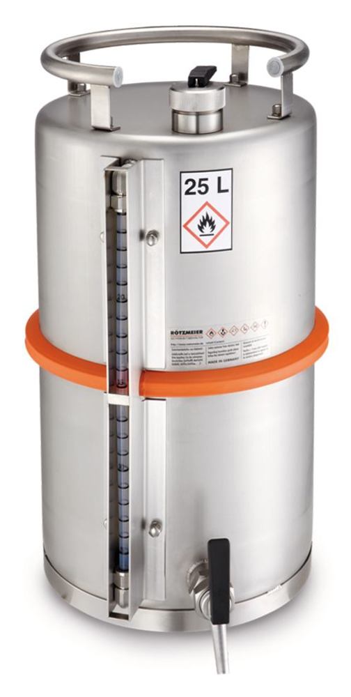 Safety barrel with tap, and filling level display, 25 l, 1 unit(s) - Luminix Health