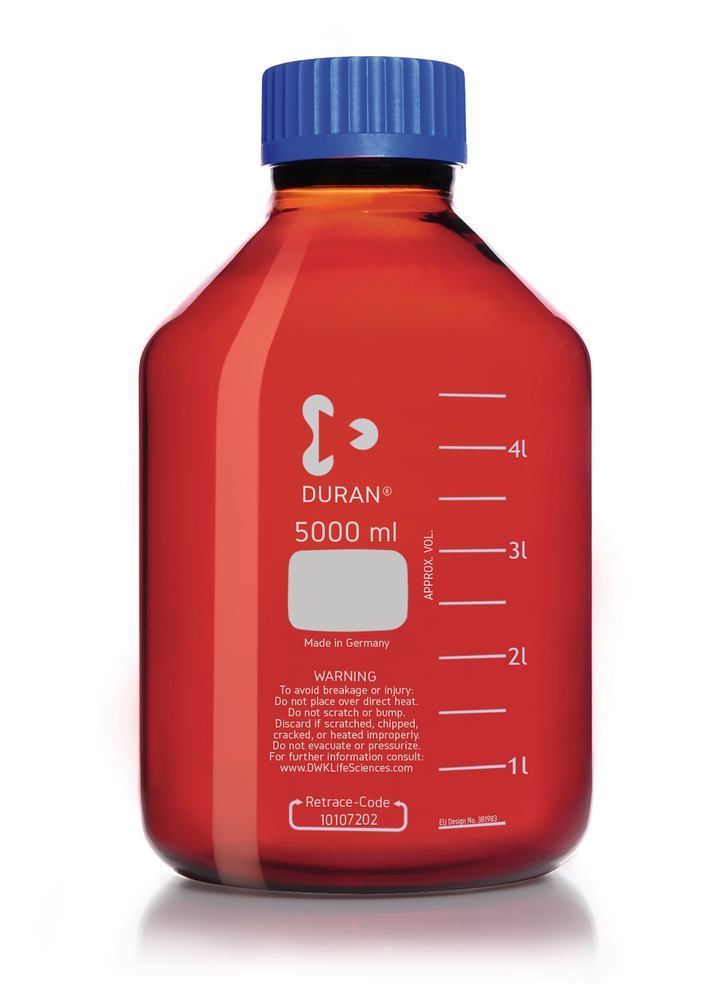 Wide-neck screw thread bottle DURAN®, brown glass, 5 l, GLS 80 thread, 1 unit(s) - Luminix Health