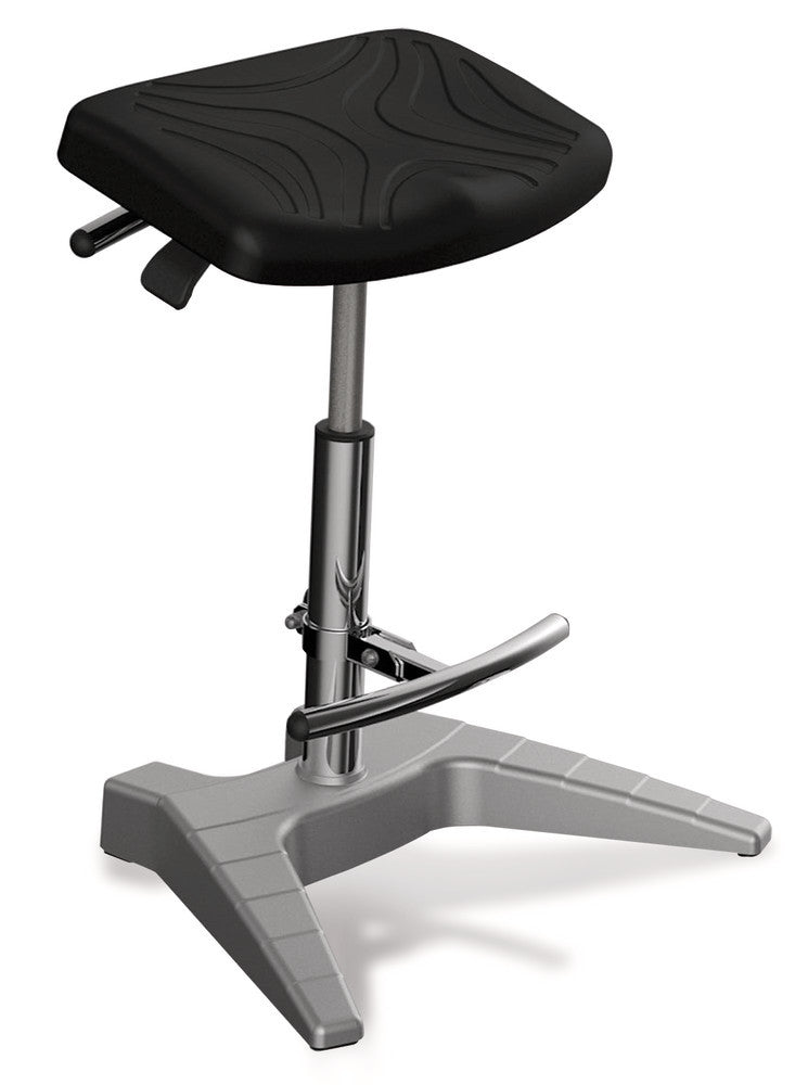 Standing supports with comfortable seat, seat made of PU, H 650-850 mm,W 420 mm - Luminix Health