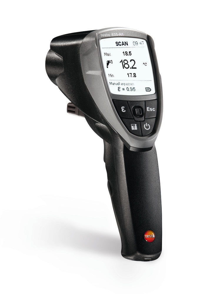 Infrared thermometer testo 835-T1, with thermoelement input, 1 unit(s) - Luminix Health