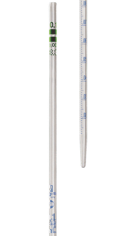 BLAUBRAND® graduated pipettes, 0,2ml, sprue, grad. 0,002 ml, class A, 12 unit(s) - Luminix Health