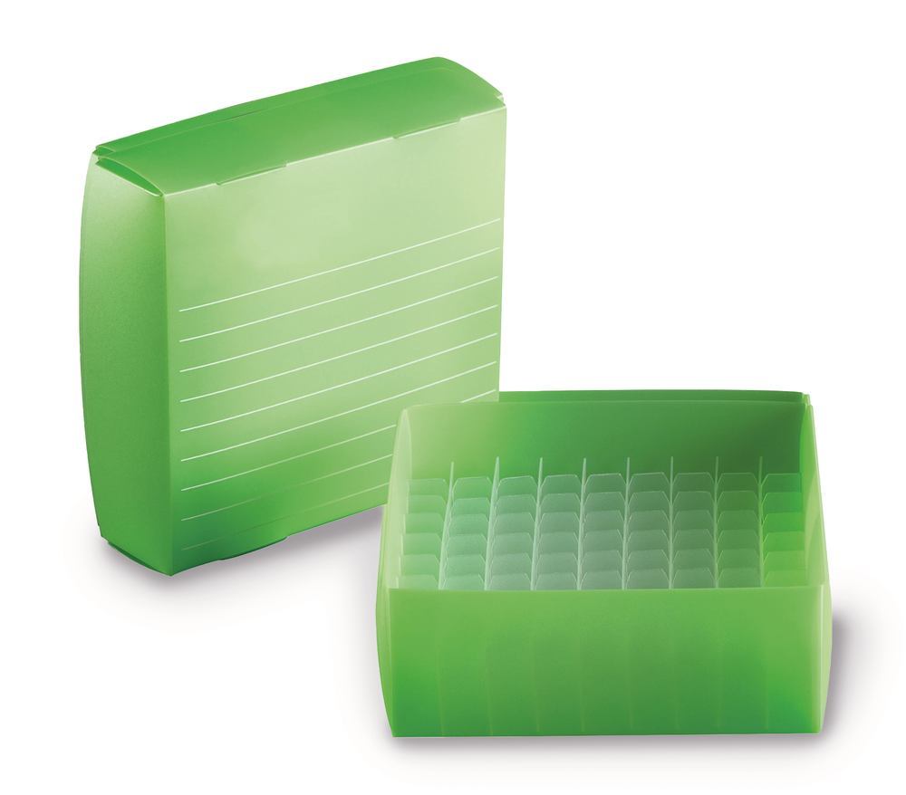 Cryogenic boxes, foldable, green, 81 slots, 1.5/2 ml, 10 unit(s) - Luminix Health