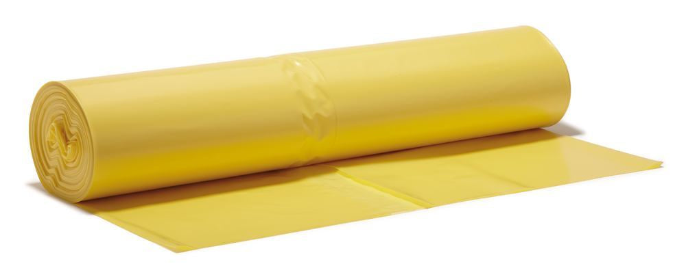 Refuse sacks extra strong, yellow,, LDPE, 120 l, 700 x 1100 mm, 25 unit(s) - Luminix Health
