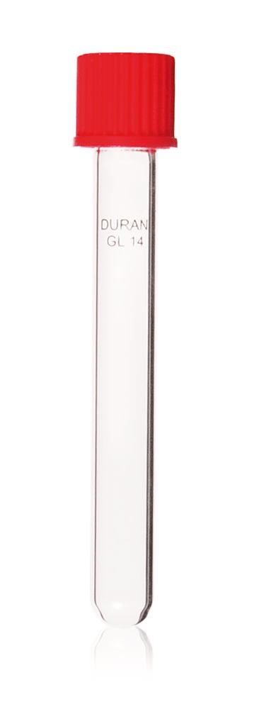 Culture tube with screw cap, DURAN®, thread GL 14, Ø 12 x L 100 mm, 50 unit(s) - Luminix Health