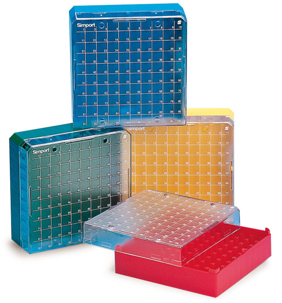Rotilabo®-cryobox, PC, green, f. 1-2 ml, L 133 x W 133 x H 52 mm, 100 holes - Luminix Health