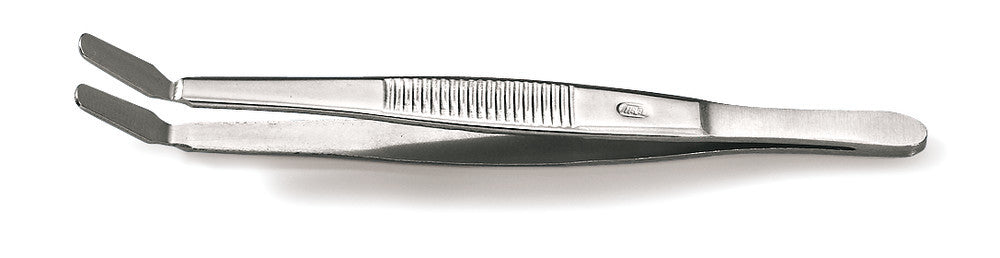 Forceps f. handling cover slip, curved, acc. to Kühne, steel 18/9, L 130 mm - Luminix Health