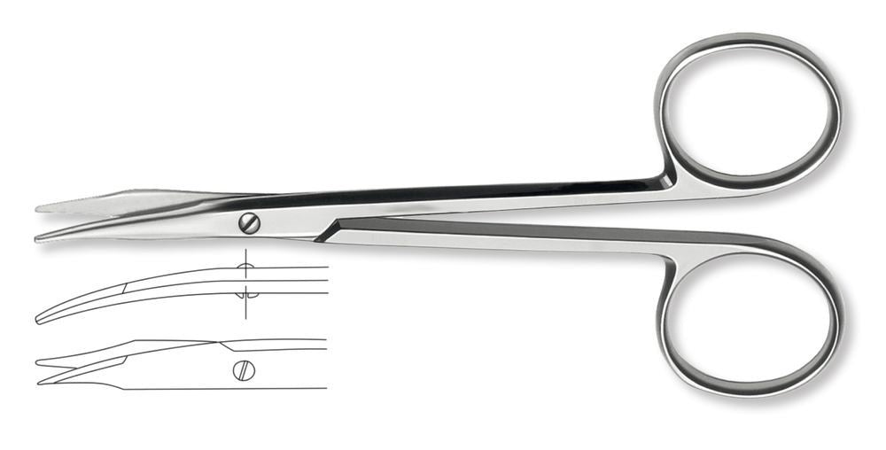 Stevens dissecting scissors, blunt, bent, L 155 mm, 1 unit(s) - Luminix Health