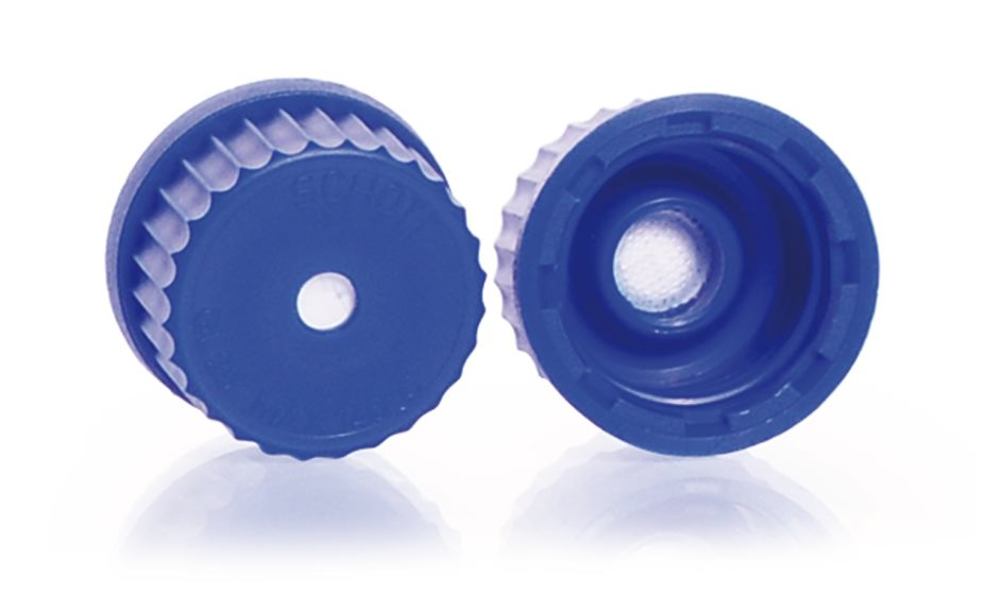 Ventilation screw caps GL 25, DURAN® with ePTFE membrane, blue, 5 unit(s) - Luminix Health