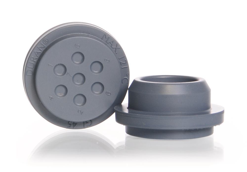 DURAN® GL 45 bottle stopper, made of bromobutyl rubber, 10 unit(s) - Luminix Health