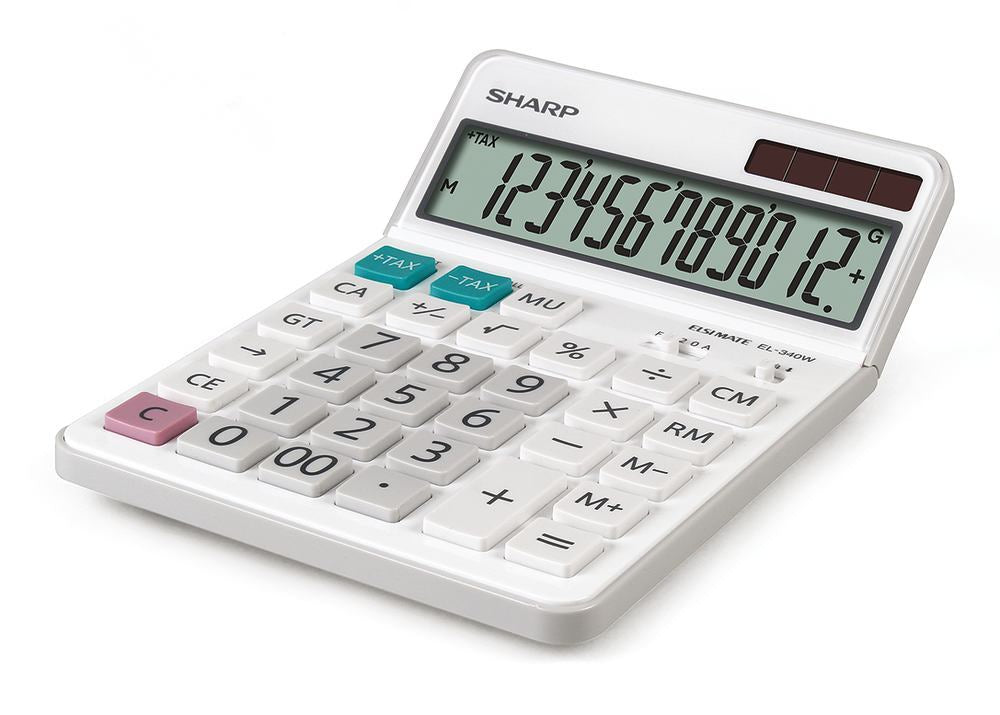 SharpEL-340W solar-pow. pock. calculator, W127xL185xH17mm, 199g - Luminix Health