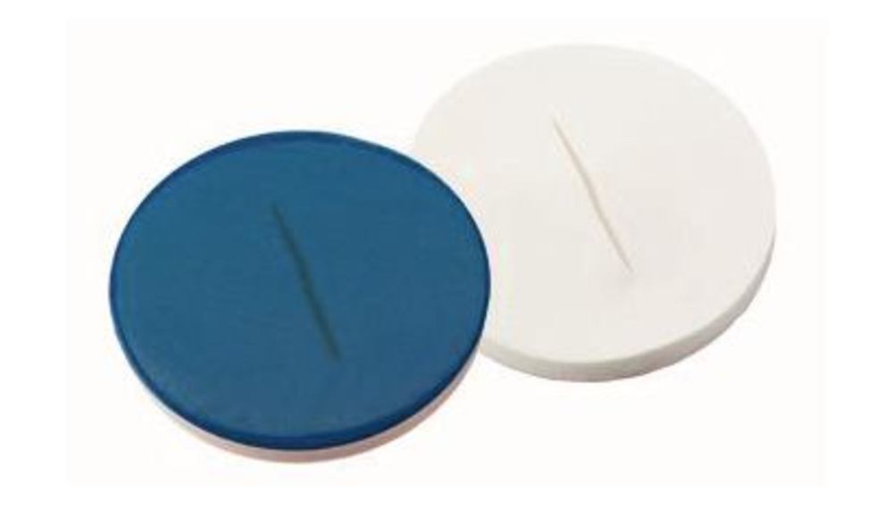Septa Ø 8 mm, thickn. 0.9 mm, hard. 55°, silic. white/PFTE blue - Luminix Health