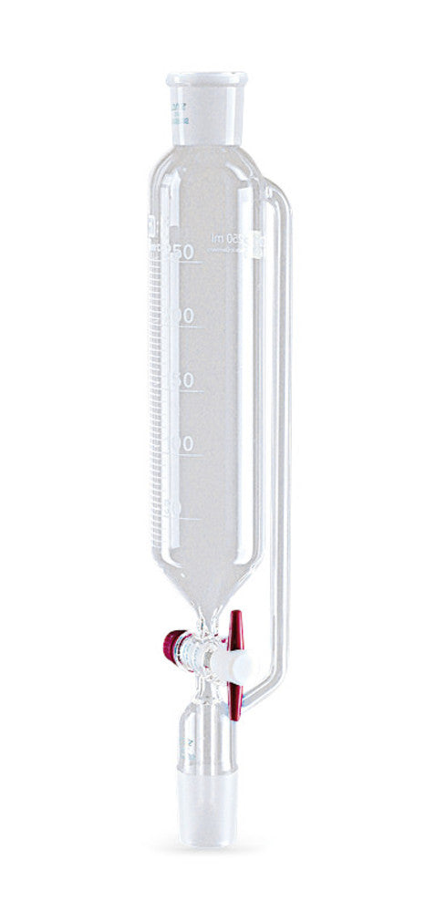 Dropping funnel w. pressure compensation, PFTE-plug, sleeve/core 14/23, 50 ml - Luminix Health