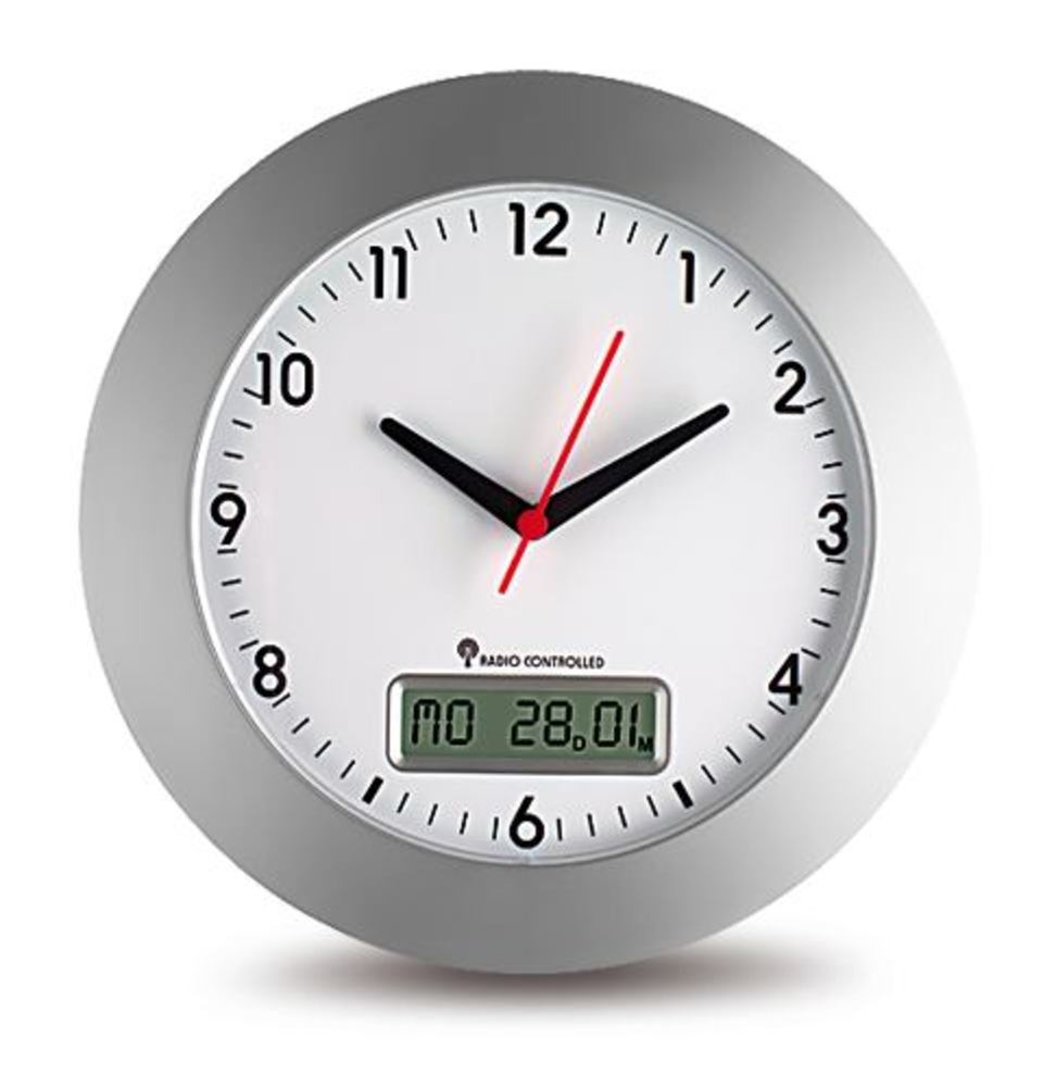 Radio wall clock, with digital date display, Ø 300 mm, 1 unit(s) - Luminix Health