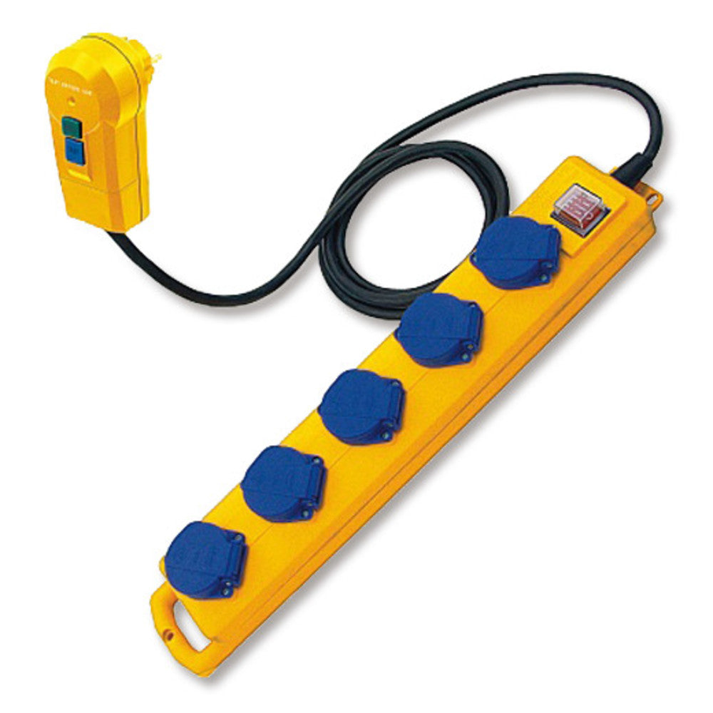 IP 54-socket block for 5 plugs, sockets in 45°C array, L 480xW 80xH 62mm - Luminix Health