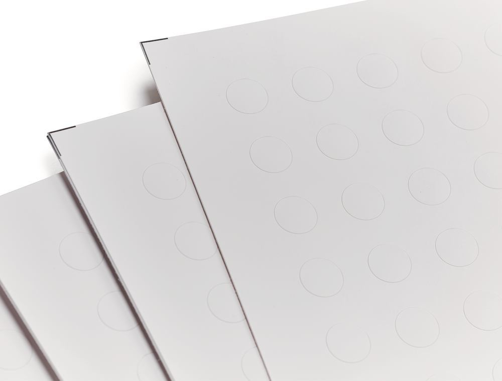 Labels f. laser printers, round, 20 sh., white, 0,5-0,65 ml, Ø 9,5mm - Luminix Health