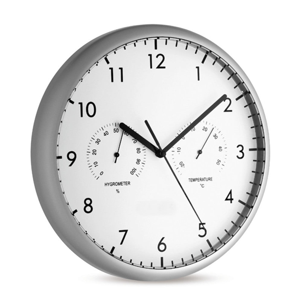 Wall clock, plastic casing, inside temp., humidity, 1 unit(s) - Luminix Health