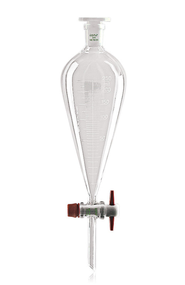 Separating funnel, squibb-form, graduat., PTFE-plug 18.8, joint 29/32, 1000 ml - Luminix Health