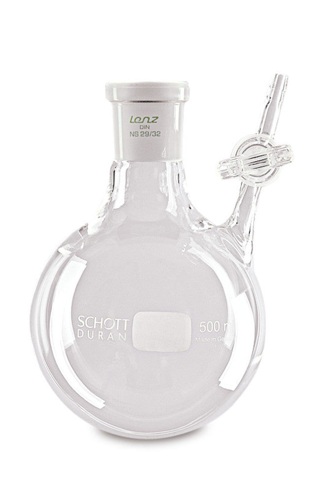 Nitrogen round-bottom flask, DURAN®, NS 29/32, H 90 mm, borehole 2.5mm, 50 ml - Luminix Health