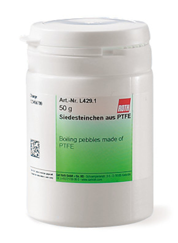 Boiling pebbles made of PTFE, granulate, max. +260 °C, granules 1 - 5 mm, 50 g - Luminix Health