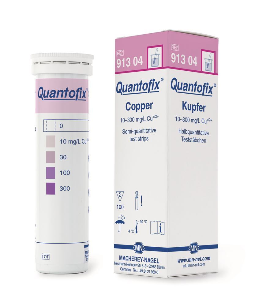 Quantofix® test strips, copper, L 95 x W 6 mm, 100 unit(s) - Luminix Health