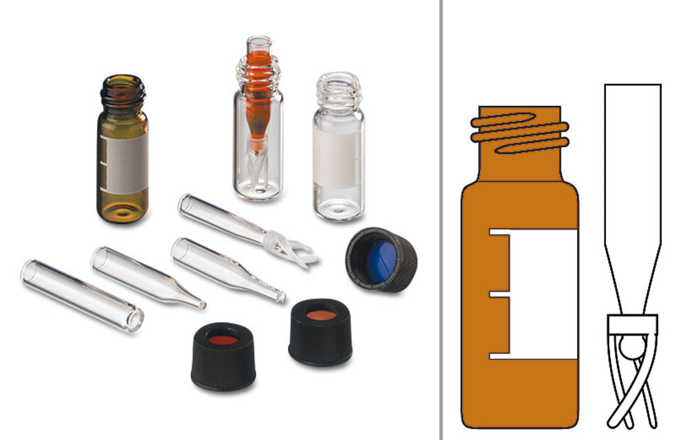 Rotilabo®-screw neck ND10 vials, 1.5 ml, brown glass, with labelling area - Luminix Health