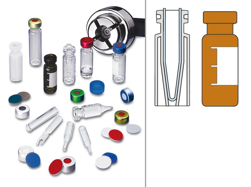 Rotilabo®-welt rim ND11 vials, 1.5 ml, brown glass, labelling area, flange rim - Luminix Health
