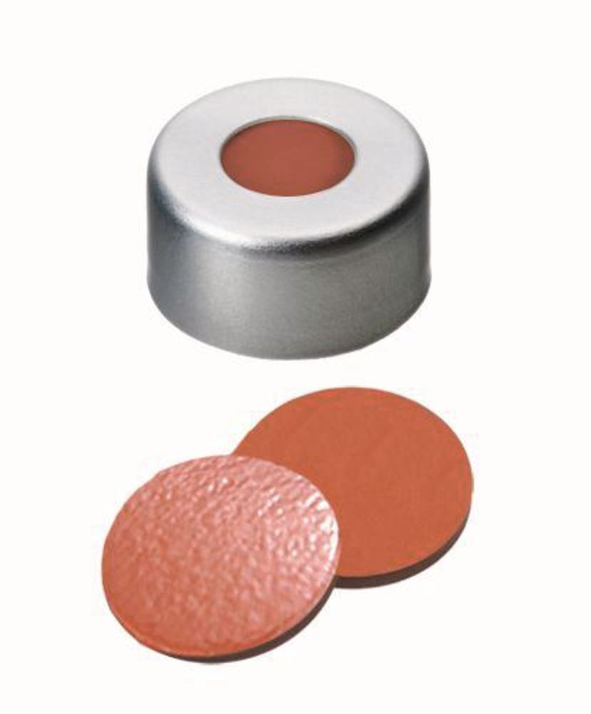 Flange caps with bore hole, Al, ND11, Septum Nat. rubber/Butyl/TEF, 1.0 mm 45° - Luminix Health
