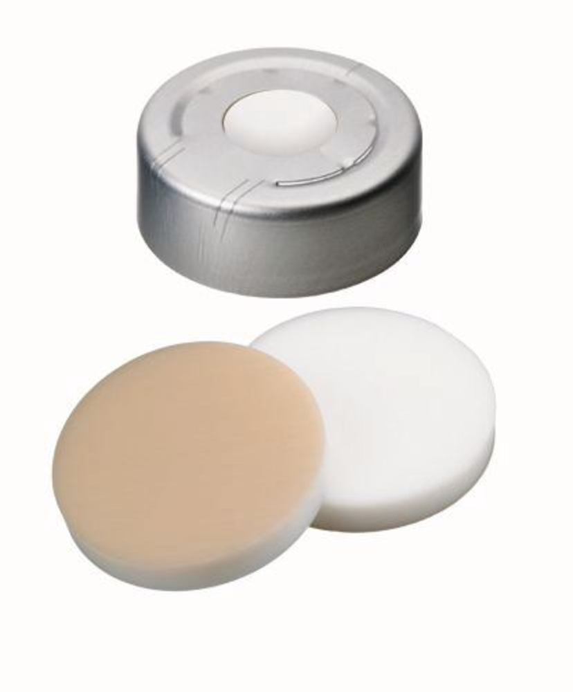 Headspace-caps with bore hole, Al, ND20, Septum Silic./PTFE AGILENT HT, 3,25mm - Luminix Health