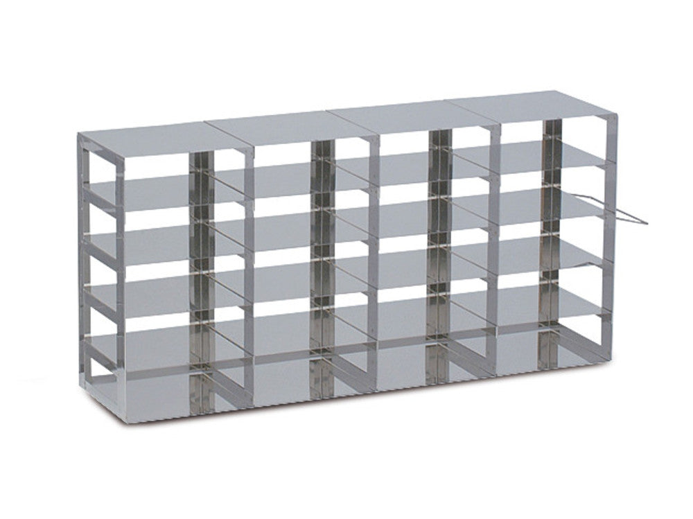 Cryo-racks for cryo-boxes, alum., wide, 4 x 6 comp, L 566 x B 140 x H 328 mm - Luminix Health