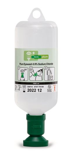 Plum wound and eye wash, 0.9% sodium chloride, 1000 ml bottle