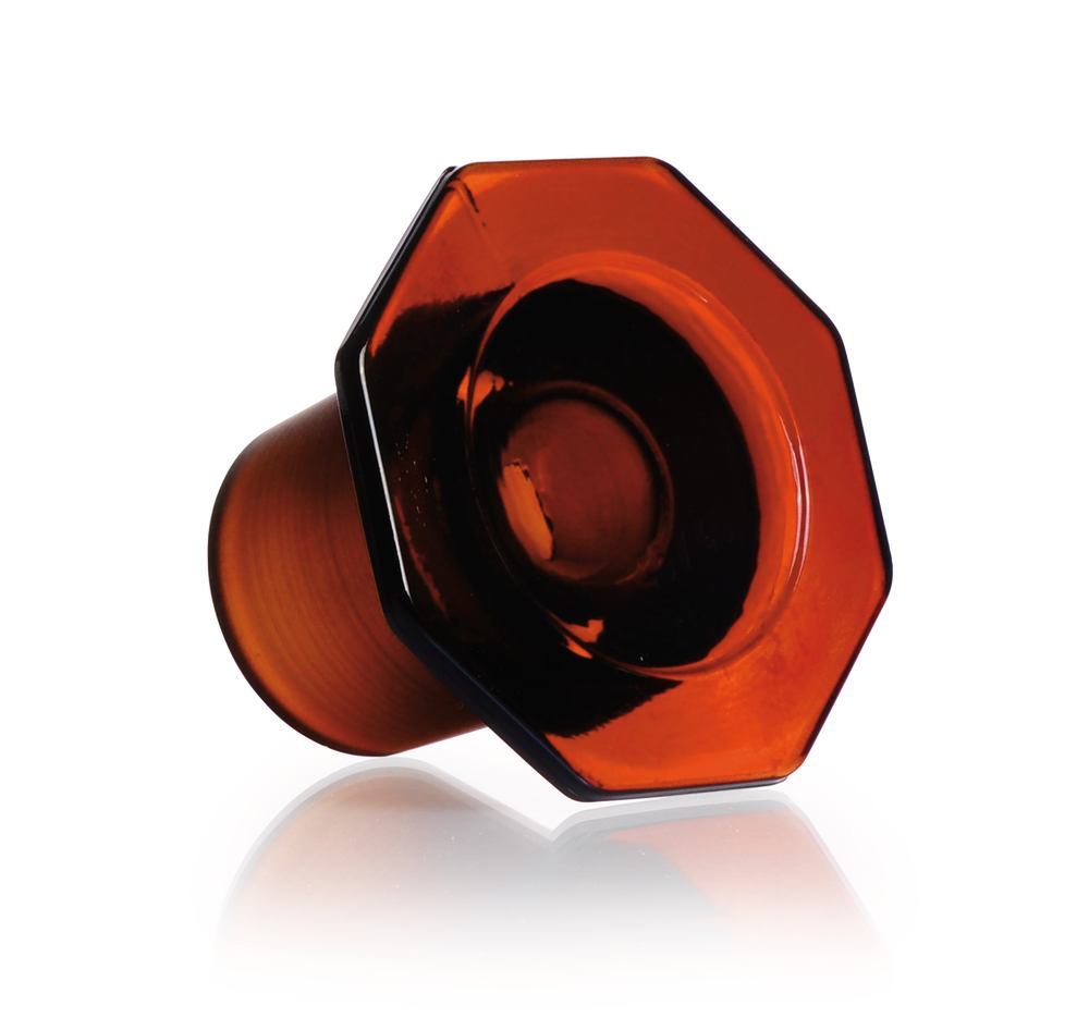 Brown glass stoppers, DURAN®, semi-hollow, 29/32, DIN 12252, octagonal - Luminix Health