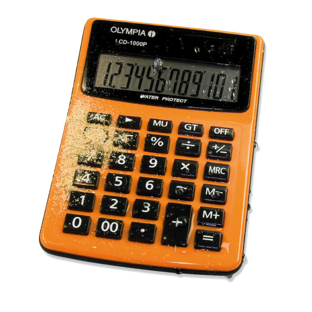 Solar-pocket calc. LCD 1000P, IP 54, 12-digit LCD-display,158x106x40mm - Luminix Health