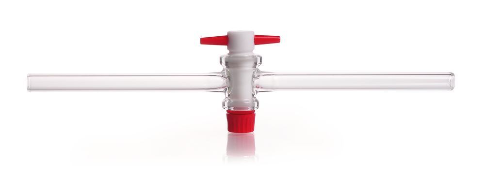 Single way stopcocks, DURAN®, PTFE-cock, f. joint 14.5, pipe-Ø 10 mm - Luminix Health