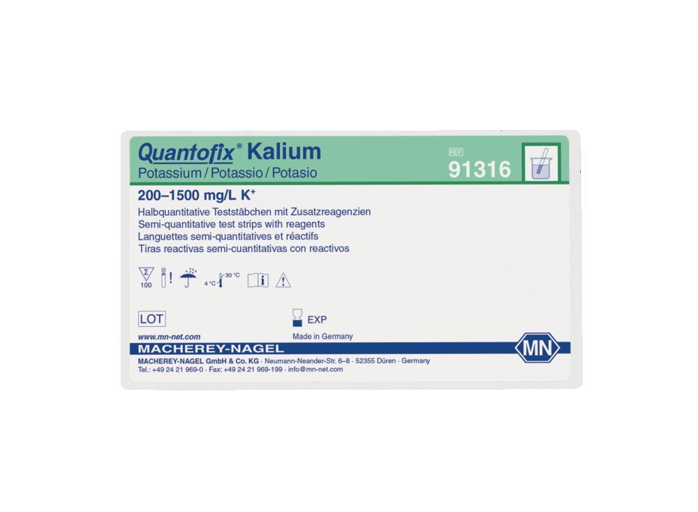 Quantofix® test strips, potassium, L 95 x W 6 mm, 100 unit(s) - Luminix Health