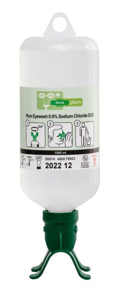 Plum wound and eye wash, 0.9% sodium chloride, 1000 ml DUO bottle